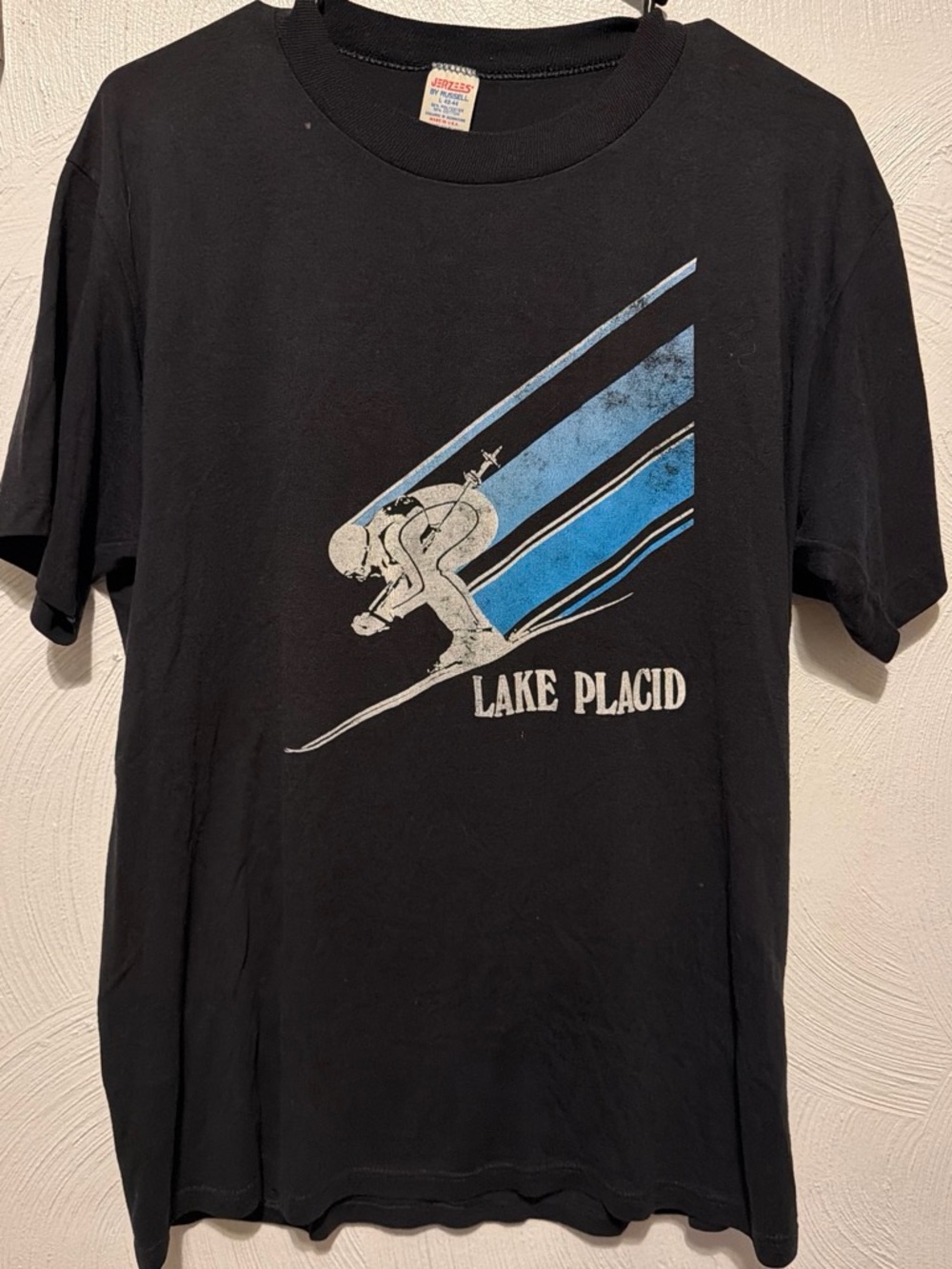 Jerzees 80s lake placid shirt.